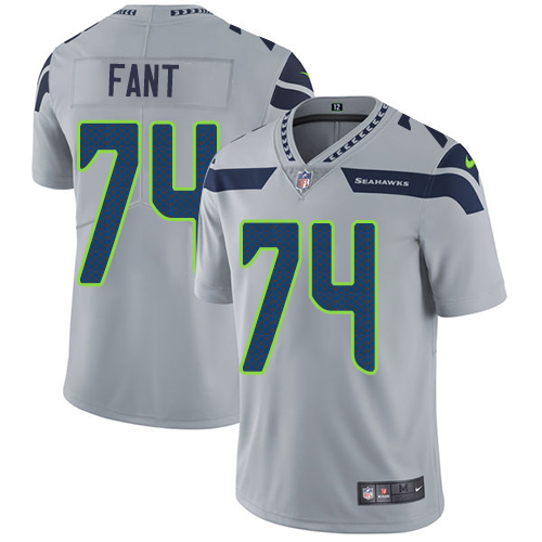 2019 Men Seattle Seahawks 74 Fant grey Nike Vapor Untouchable Limited NFL Jersey